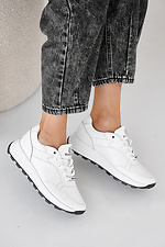 Women's spring-autumn white leather sneakers  2505455 photo №1