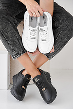 Women's spring-autumn white leather sneakers  2505455 photo №2