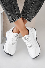 Women's spring-autumn white leather sneakers  2505455 photo №3