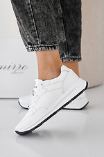 Women's spring-autumn white leather sneakers  2505455 photo №4