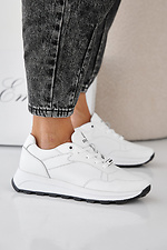 Women's spring-autumn white leather sneakers  2505455 photo №6