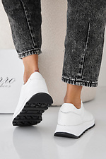 Women's spring-autumn white leather sneakers  2505455 photo №7