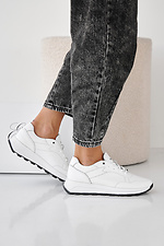 Women's spring-autumn white leather sneakers  2505455 photo №8