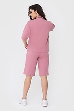 Трикотажный костюм PINK розового цвета: футболка поло, длинные шорты до колена Garne 3040455 фото №4