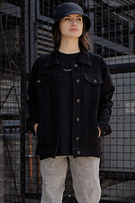 Черная джинсовая куртка с рваными краями Without 8048455 фото №1