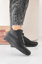 Women's black winter leather sneakers  2505456 photo №3