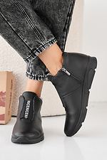 Women's black winter leather sneakers  2505456 photo №5