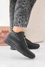 Women's black winter leather sneakers  2505456 photo №6