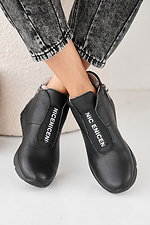 Women's black winter leather sneakers  2505456 photo №8