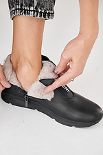 Women's black winter leather sneakers  2505456 photo №10
