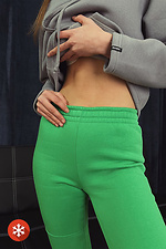 Warm cotton fleece pants in sporty style with cuffs Garne 3039456 photo №2