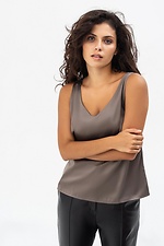 Top made of ELIZZA soft with wide straps, brown Garne 3041456 photo №2