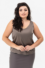 Top made of ELIZZA soft with wide straps, brown Garne 3041456 photo №6