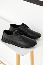 Black spring leather moccasins 8019456 photo №1