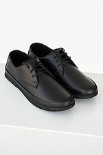 Black spring leather moccasins 8019456 photo №2