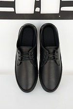 Black spring leather moccasins 8019456 photo №4