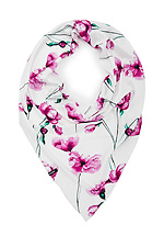 Белый шейный платок LEDI из софта в крупный цветочный принт Garne 3500457 фото №2