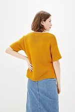 Knitted jumper - mustard color T-shirt with short sleeves  4038457 photo №2