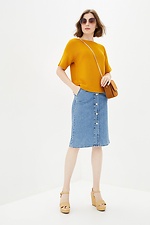 Knitted jumper - mustard color T-shirt with short sleeves  4038457 photo №4