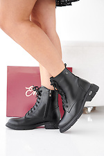 Black winter leather women's boots 2505458 photo №6