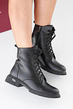 Black winter leather women's boots 2505458 photo №7