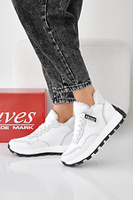 Weiße Winter-Ledersneaker für Damen 2505459 Foto №3