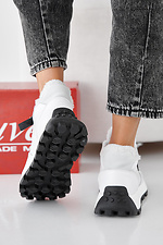 Weiße Winter-Ledersneaker für Damen 2505459 Foto №6