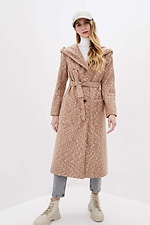 Длинное шерстяное пальто EMMA с поясом и капюшоном Garne 3037459 фото №2