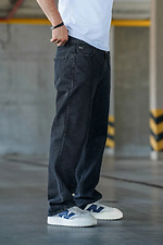 Herren Oversize Straight Leg Baggy Jeans aus Heavy Denim, Schwarz Teamv 8034459 Foto №3