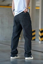 Herren Oversize Straight Leg Baggy Jeans aus Heavy Denim, Schwarz Teamv 8034459 Foto №5