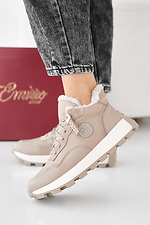 Women's winter beige leather sneakers  2505460 photo №2
