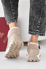 Women's winter beige leather sneakers  2505460 photo №4
