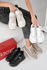 Women's winter beige leather sneakers  2505460 photo №9