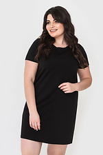 Czarna bawełniana sukienka T-shirt WARM o prostym kroju z krótkimi rękawami Garne 3040460 zdjęcie №2