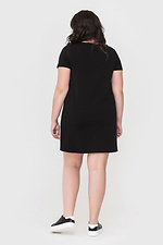 Черное хлопковое платье футболка WARM прямого кроя с короткими рукавами Garne 3040460 фото №3