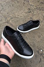 Men's black sneakers made of genuine leather  8019460 photo №4