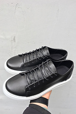 Men's black sneakers made of genuine leather  8019460 photo №5