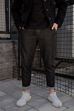 Spodnie jeansowe z szerokimi nogawkami z mankietami i sznurkiem Without 8048460 zdjęcie №1
