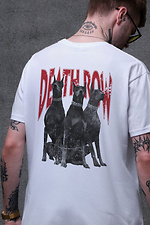 Men's Oversized T-Shirt with Deathrow Print White Without 8049460 photo №2