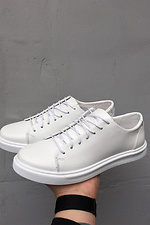 Men's white sneakers made of genuine leather  8019461 photo №2