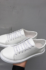 Men's white sneakers made of genuine leather  8019461 photo №3