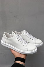 Men's white sneakers made of genuine leather  8019461 photo №4