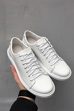 Men's white sneakers made of genuine leather  8019461 photo №5