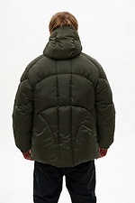 Winterliche kurze Daunenjacke mit abnehmbarer Kapuze „Bison“, Khaki TUR WEAR 8037461 Foto №3