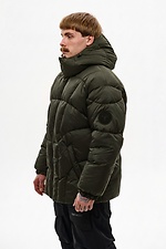 Winterliche kurze Daunenjacke mit abnehmbarer Kapuze „Bison“, Khaki TUR WEAR 8037461 Foto №4