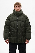 Winterliche kurze Daunenjacke mit abnehmbarer Kapuze „Bison“, Khaki TUR WEAR 8037461 Foto №5
