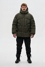 Winterliche kurze Daunenjacke mit abnehmbarer Kapuze „Bison“, Khaki TUR WEAR 8037461 Foto №6