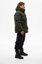 Winterliche kurze Daunenjacke mit abnehmbarer Kapuze „Bison“, Khaki TUR WEAR 8037461 Foto №7