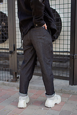 Wide leg denim pants with cuffs and drawstrings Without 8048461 photo №5