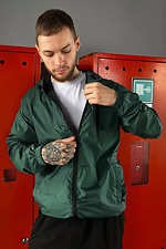 Men's Zipper windbreaker in dark green color Reload 8031462 photo №2